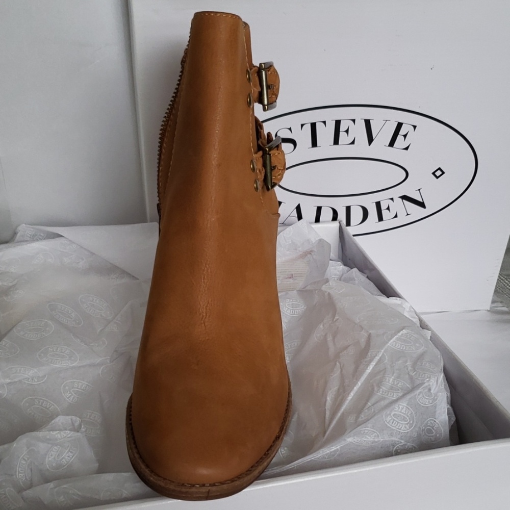 Steve Madden New BOOTS Braided Strap Ankle Leather Bootie NIB Women's 10 ๐HP - Picture 9 of 9
